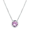 Kashi Jewelry Cross-border Korean version diamond-encrusted jewelry for women, simple round zircon necklace, three-dimensional crystal pendant, short style Item Picture